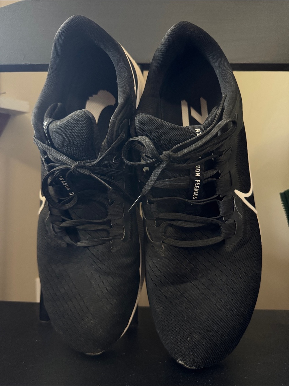 Nike Black Running Sneakers with White Swoosh